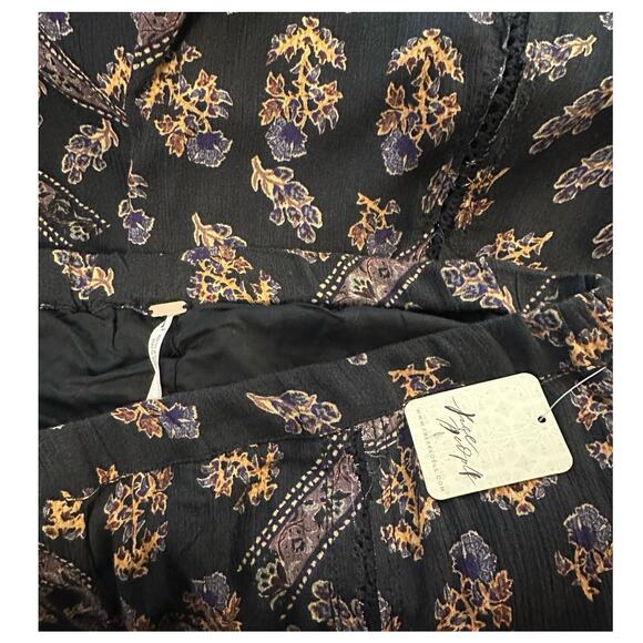 Free People Fiji Feelings Flare Boho Black Pants Size Large - Picture 5 of 7